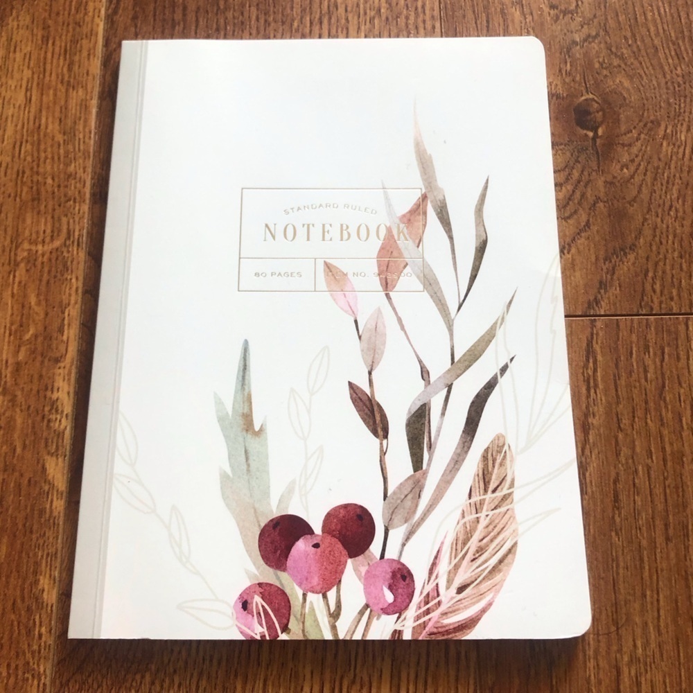 Floral lined notebook